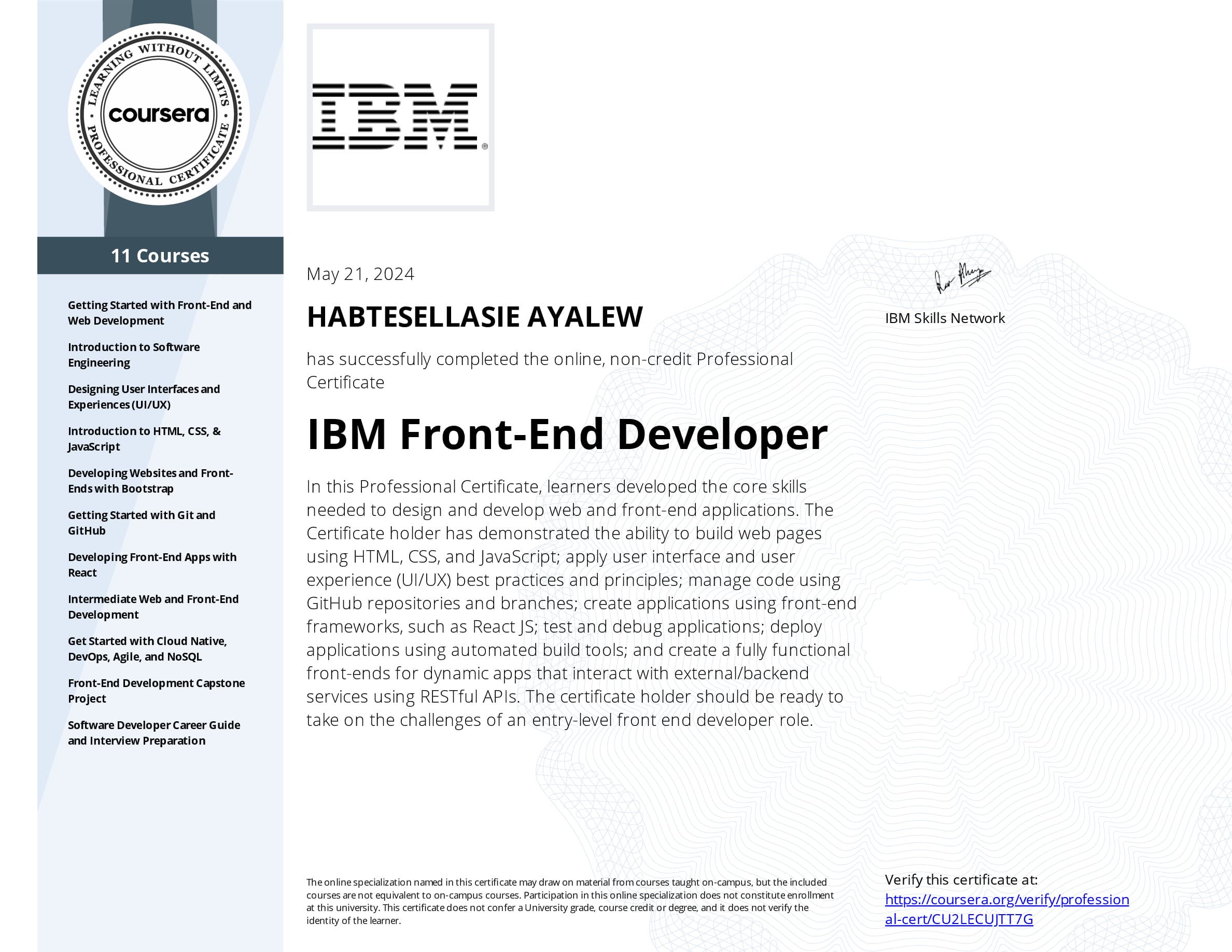 IBM Frontend Developer